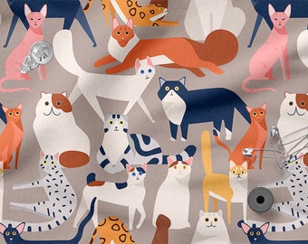 Algodón CATS colorido 100%, Eco-impresión, Tejido de algodón estampado, Tejido CATS, Ancho 150cm /60"