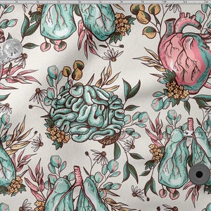 Internal Organs cotton 100%, Eco-print, Printed Cotton Fabric, Organs fabric, Width 150cm /60&quot;