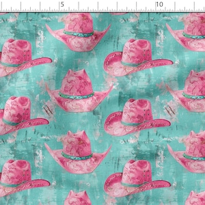 Cappello da cowboy cotone 100%, Eco-print, Tessuto di cotone stampato, Larghezza 155 cm /61"