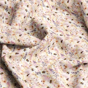 Patterns VISCOSE Fabric 100%, Eco-print, Printed Viscose Fabric,bumblebeesPattern, Light and , Width 145cm /57&quot;