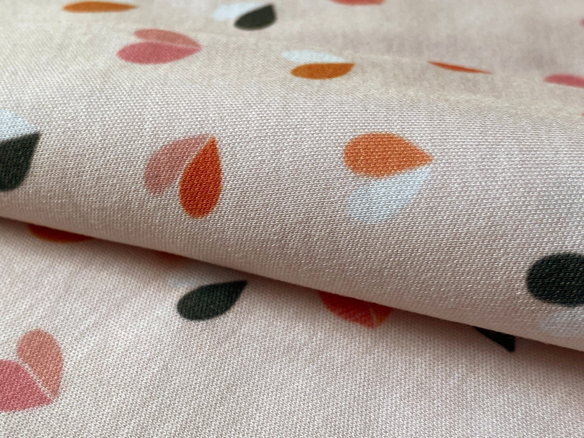 Cotton Knit Fabric Baby Pattern Stretchable Hearts Cotton Etsy