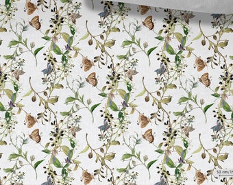 Sweatshirt Fabric Meadow Flowers, Stretchable, Floral Fabric, Cotton Knit fabric, for Sweatshirts, Sportswear and Children's Clothing 230gsm