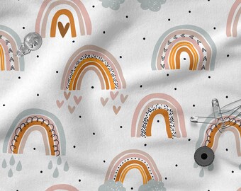 Rainbow unicorn cotton 100%, Eco-print, Printed Cotton rainbow fabric, Width 150cm /60"