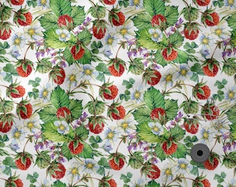 Forest Berries cotton 100%, Eco-print, Printed Cotton Fabric, Berries fabric, Width 150cm /60", Patterns to Choose