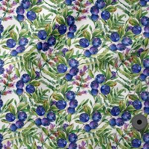 Forest Berries cotton 100%, Eco-print, Printed Cotton Fabric, Berries fabric, Width 150cm /60"