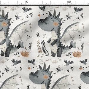 Cute Dragon cotton 100%, Eco-print, Printed Cotton dragon fabric, Width 150cm /60&quot;