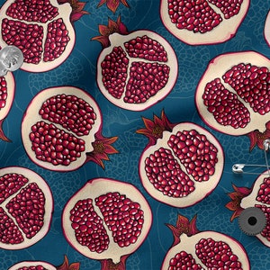 POMEGRANATE cotton 100%, Eco-print, Printed Cotton Fabric, POMEGRANATE fabric, Width 150cm /60&quot;