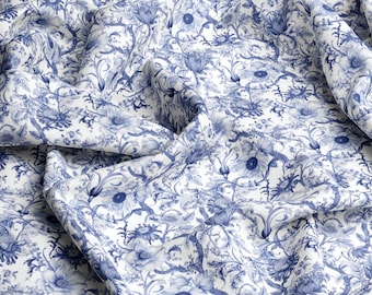 Patterns VISCOSE Fabric 100%, Eco-print, Printed Viscose Fabric, Floral Pattern, Light and , Width 145cm /57"