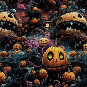 SCARRY PUMPKINS, Baumwolle 100% Eco-print, Kürbisse, bedruckter Baumwollstoff, 150 cm breit