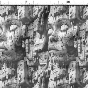 Doodle Art Cotton Fabric 100%, Eco-print, Printed Cotton Doodle Fabric, Width 150cm /60&quot;