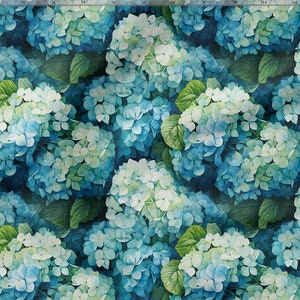 Hydrangea  cotton 100%, Eco-print, Printed Cotton hydrangea fabric, Width 150cm /60&quot;