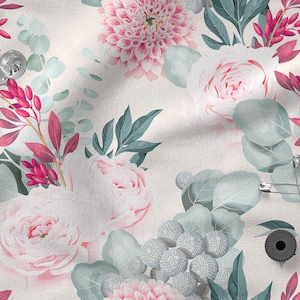 Powder Pink Cotton Sateen, soft and beautiful fabric, cotton satin, Perfect for crafting, clothing, bedding, Width 150cm /60&quot;