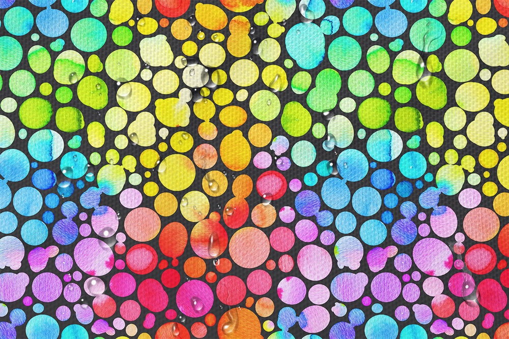 Waterproof Cordura fabric Colorful Dots, Tropical Fabric, PN-EN ISO, 600D weave, 200G/m2, Width 150cm /60"