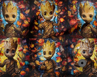 Groot cotone 100%, Eco-print, Tessuto di cotone stampato groot, Larghezza 150 cm /60"