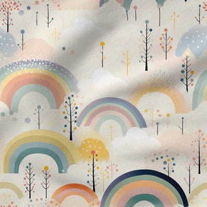 Rainbow  cotton 100%, Eco-print, Printed Cotton rainbow fabric, Width 150cm /60"