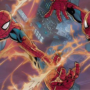 Spider cotton 100%, Eco-print, Printed Cotton super hero fabric, Width 150cm /60&quot;