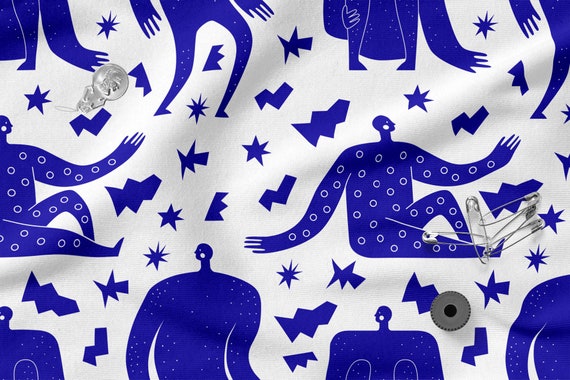 Abstract Persons cotton 100%, Eco-print, Printed Cotton Fabric, Abstract fabric, Width 150cm /60"