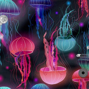 JELLYFISH cotton 100%, Eco-print, Cotton Fabric, Width 150cm /60&quot;
