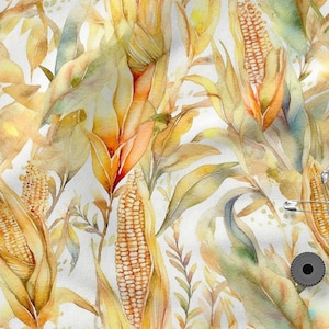 Corn  cotton 100%, Eco-print, Printed Cotton corn fabric, Width 150cm /60&quot;
