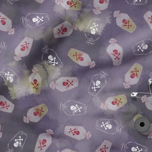 Hallowen cotton 100%, Eco-print, Printed Cotton Fabric, Hallowen fabric Width 150cm /60" Pattern 2