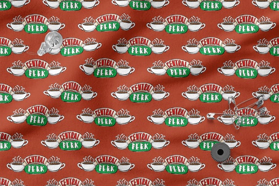 Friends cotton 100 Eco print Central Perk Cotton Fabric Friends fabric Width 150cm 60