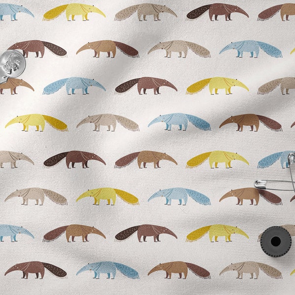 Anteater cotton 100%, Eco-print, Printed Cotton Fabric, Anteater Fabric, Width 150cm /60"