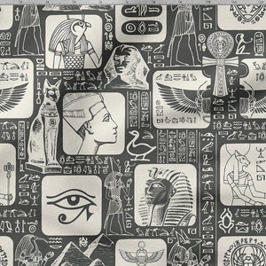 Ancient Egypt cotton 100%, Ancient Fresco, Eco-print, Printed Cotton Fabric, Ancient Egypt fabric, Width 150cm /60&quot;