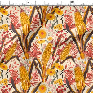 Cotone di mais 100%, Eco-print, Tessuto di cotone stampato, Larghezza 155 cm /61"