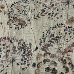 Tissu en lin Meadow, Summer Meadow Flowers, Beige mélangé, Lin ramolli pour la couture, Largeur 150 cm/60 image 3