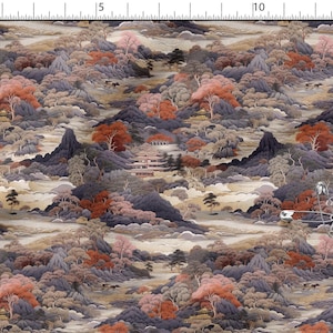Paesaggio cinese cotone 100%, Eco-print, Tessuto di cotone stampato, Tessuto cinese, Larghezza 150cm /60"