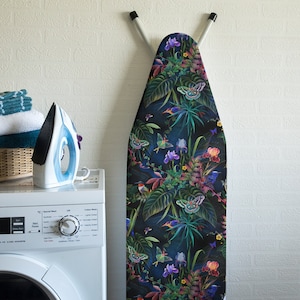 UNIVERSAL Iron Board Cover up to 140x45cm - 100% Cotton Top Layer Oeko-Tex tested for harmful substances -  with 3 Clips