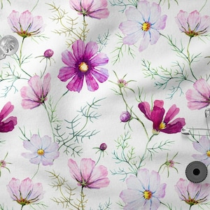 Meadow Flowers cotton 100%, Eco-print Meadow Flowers, Cotton Fabric, Width 150cm /60&quot;