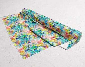 Sweatshirt Fabric Colorful Pattern, Stretchable, Cotton Knit Fabric, for Sweatshirts, Sportswear and Children's Clothing 230gsm Weight
