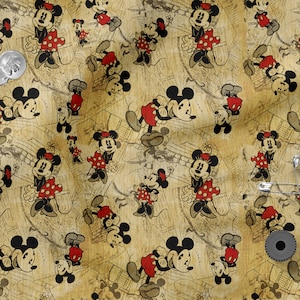 Retro Cartoon Baumwolle 100%, Eco-print, bedruckter Baumwollstoff, Cartoon Stoff Breite: 150 cm /60"