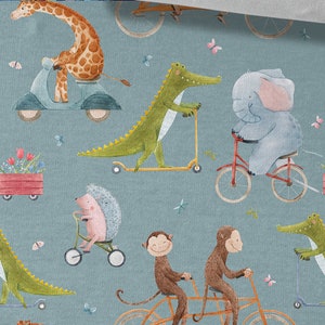 Sweatshirt Fabric animals, Stretchable, Cotton Knit fabric, for Sweatshirts, Sportswear and Children&#39;s Clothing 230gsm