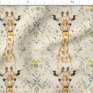 Cotone giraffa acquerello 100%, stampa ecologica, tessuto di cotone stampato, larghezza 150 cm /60"