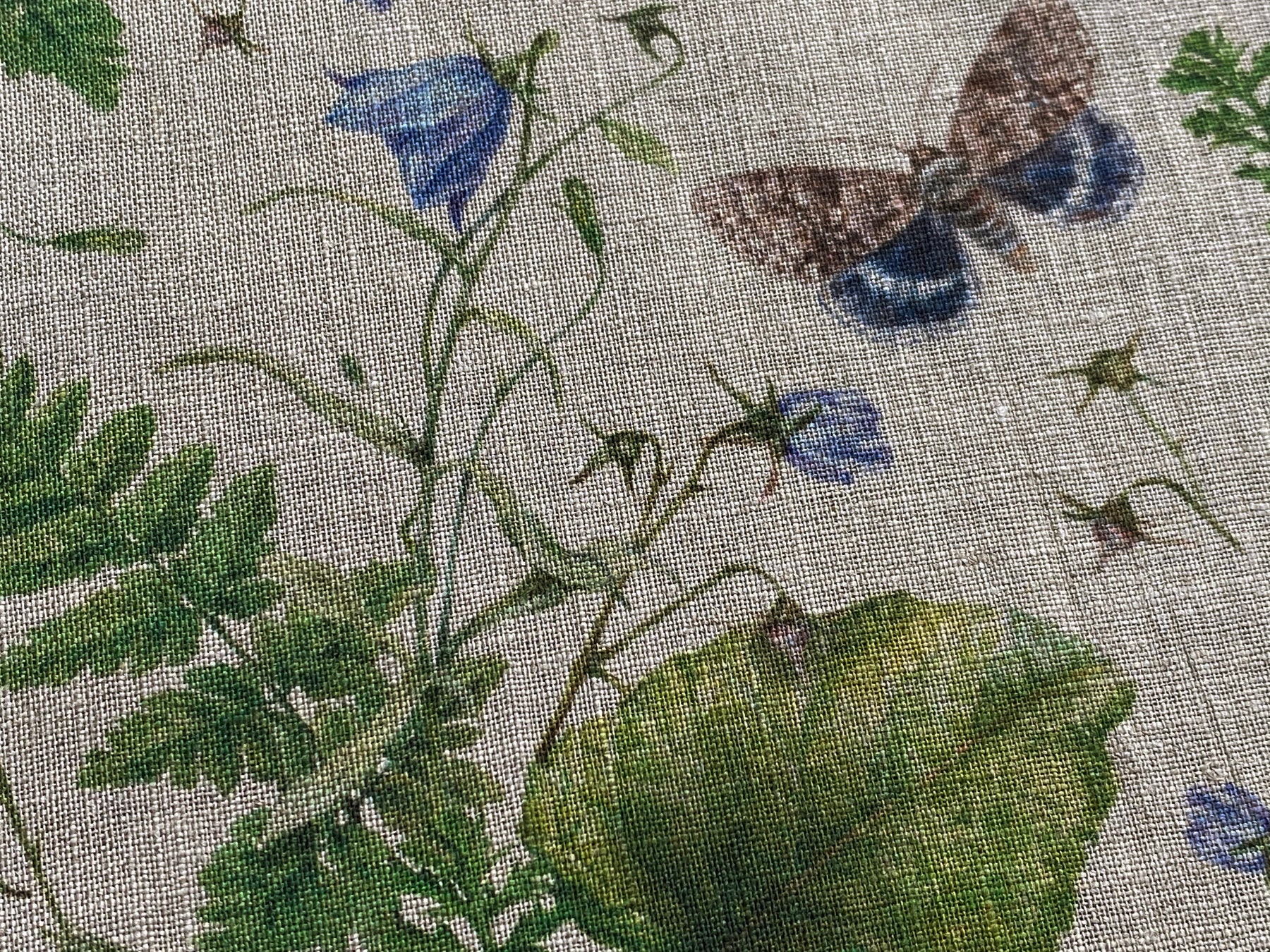 Linen fabric, Forest Life, Beige in melange, Softened linen for sewing, Width 150cm /60"