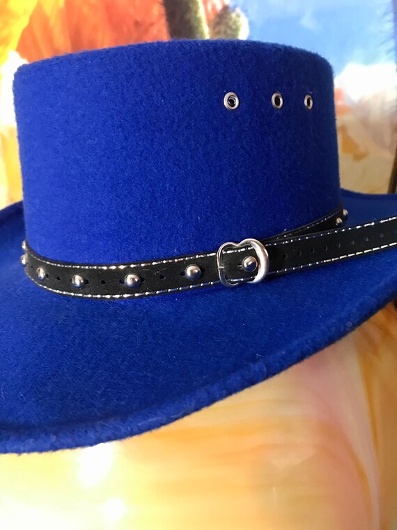 Made in Mexico Blue Cowboy Hat STUDDED Royal Blue Cowboy Hat Made in Mexico - Etsy main image 2