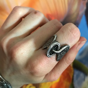 1980s G&S Motorcycle Wheel Biker Ring Sterling Plated Size 8