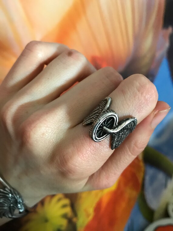 1980s G&S Motorcycle Wheel Biker Ring Sterling Plated Size 8 - Etsy