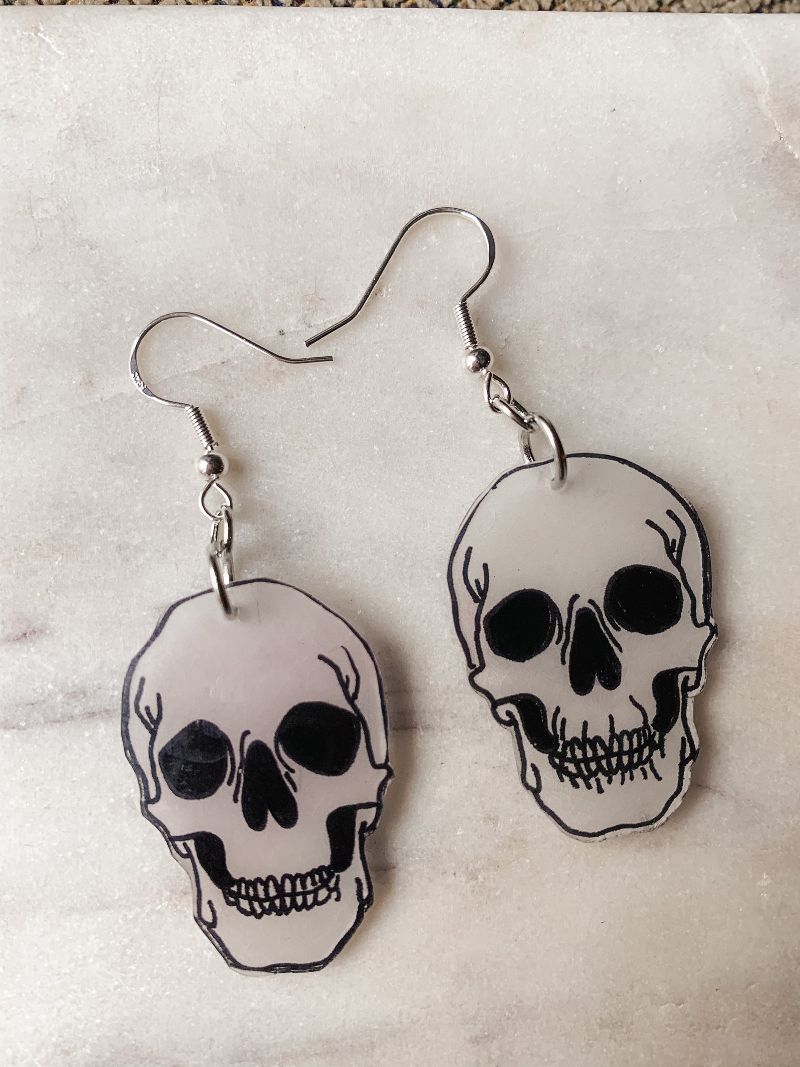 Handmade Skull Shrinky Dink Earrings | Etsy