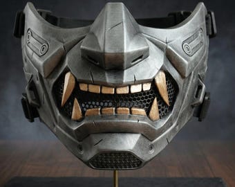 Apex Oni Cyberpunk Maske - Samurai Dämonen Rüstung, 3D gedruckte tragbare Kunst