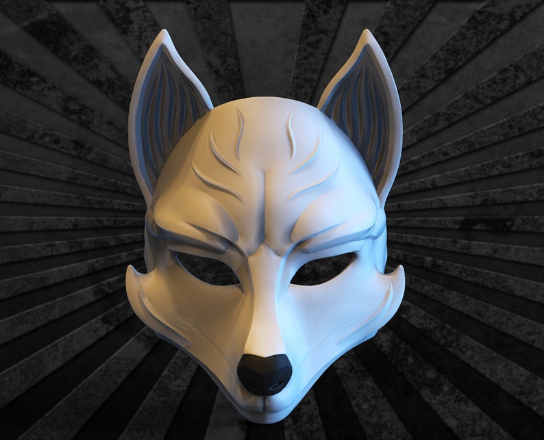 Kitsune Mask Anime Mask Model for 3D Print Etsy