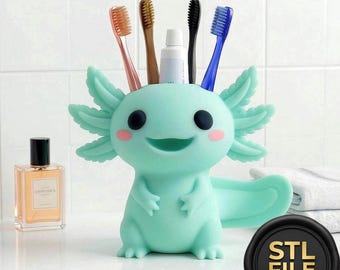 Süßer Axolotl Universal Halter | 3D-Druck STL | Einzigartiges Geschenk für Zuhause & Büro