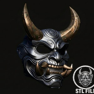 Oni Hellforge Mask - STL File for 3D Printing - Samurai Cosplay Demon Decoration