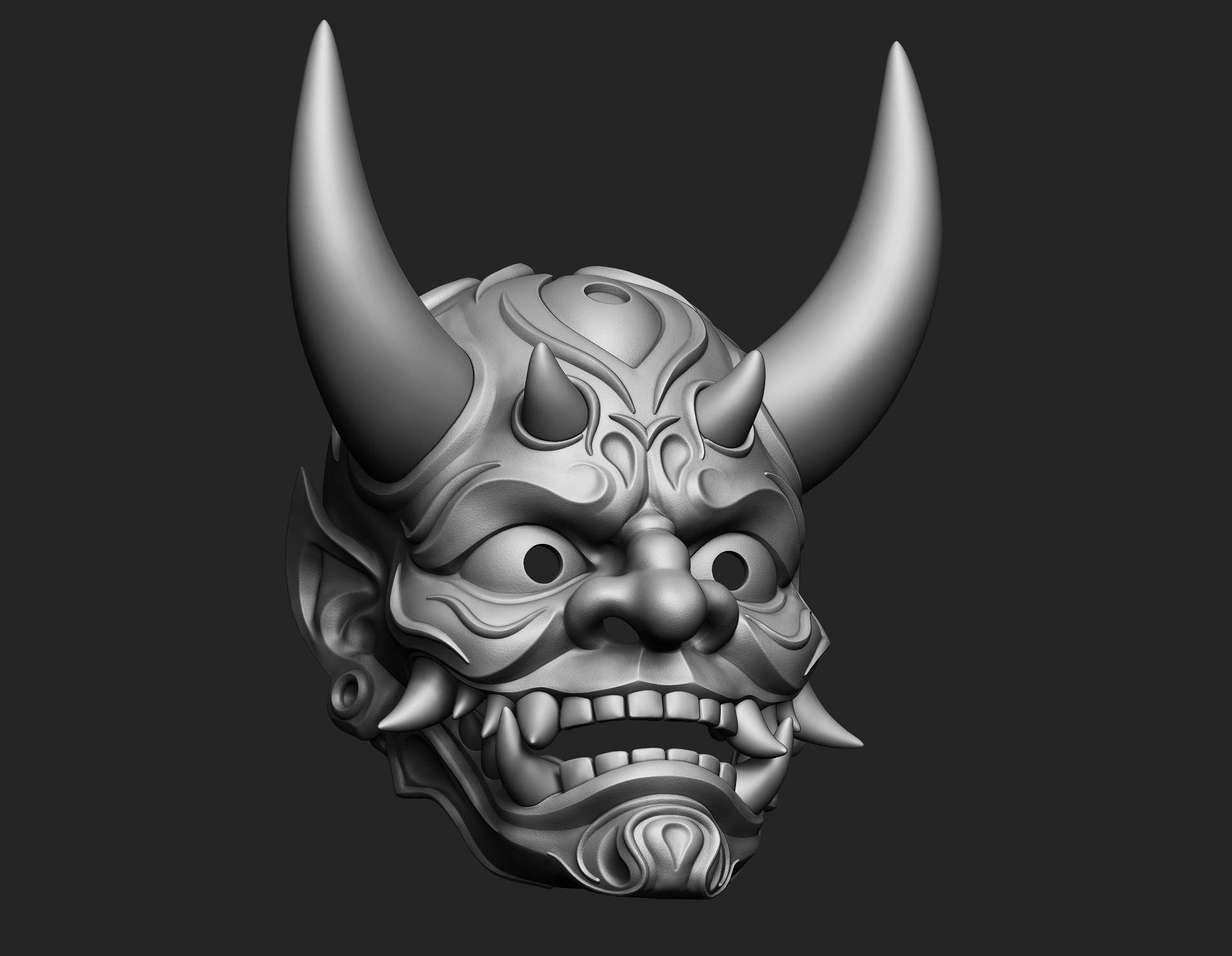 Japanese Oni Demon Hannya Mask 3D Printable Model for