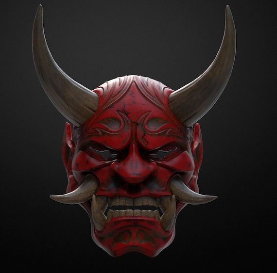 Japan Red Oni Mask Japanese Demon Mask Hannya Mask Samurai Mask japan-red-oni-mask-japanese-demon-mask-hannya-mask-samurai-mask