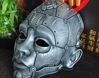 Cyberpunk Mech Gesichtsmaske - Sci-Fi Cosplay Helm (Erwachsenengröße)
