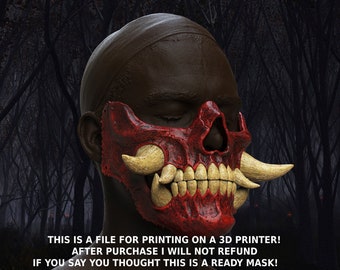 Hannya Scull half mask Oni mask model for 3D print