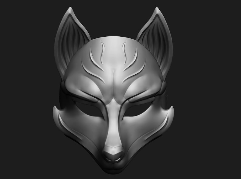 Kitsune Mask Anime Mask Model for 3D Print Etsy